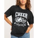  Mama Shirt Cheer Mom Tshirt: Acid Wash Mom Graphic Short Sleeve Shirts - Distressed Vintage Mama Tee Tops